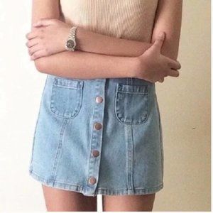 Brandy Melville Button Down Jean Skirt
